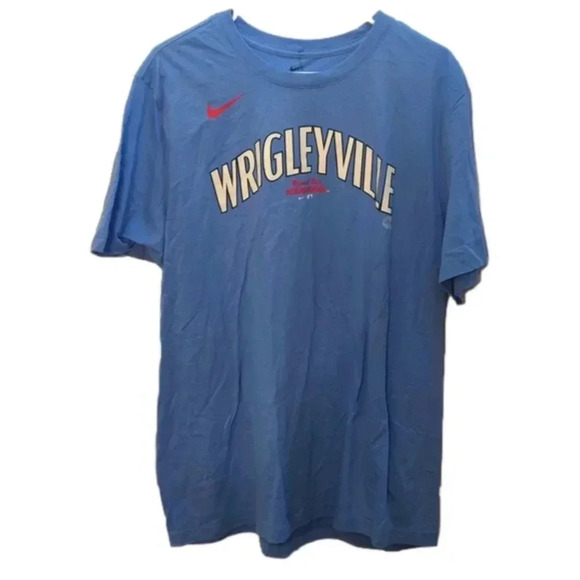 MEN'S Nike light blue Chicago Cubs team city connect rolled mark t-shirt - Picture 1 of 5